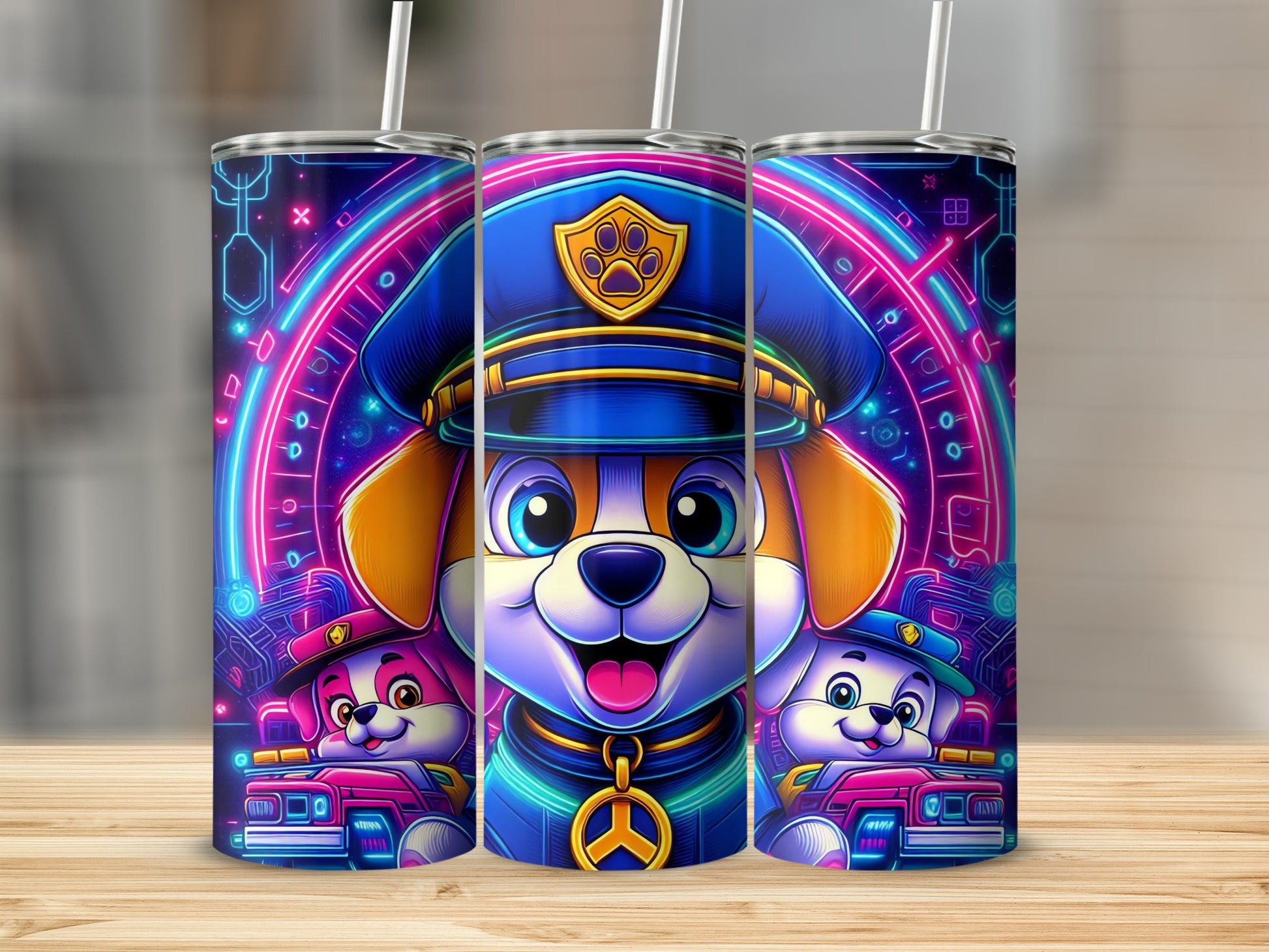 Cartoon Paw Patrol Police Design Tumbler Cup Product