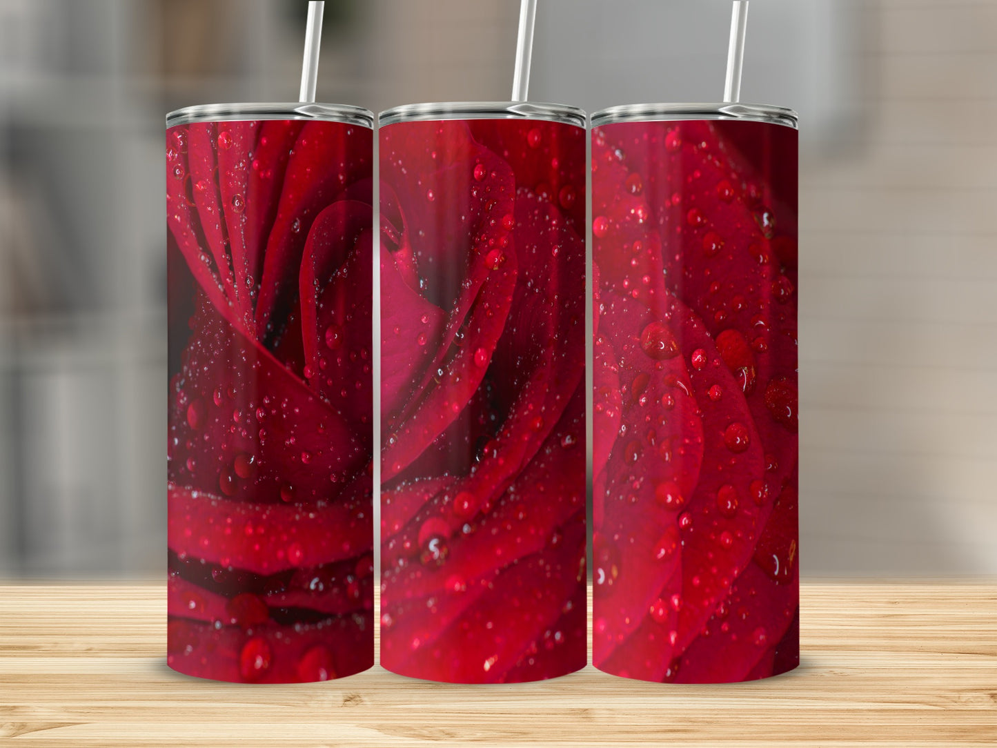 Red Rose Petals Dew Drops Tumbler product type