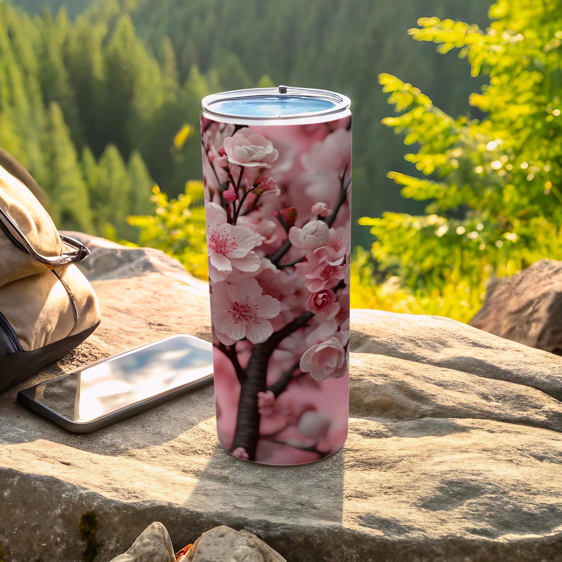 Cherry Blossom Floral Design Outdoor Travel Tumbler product type