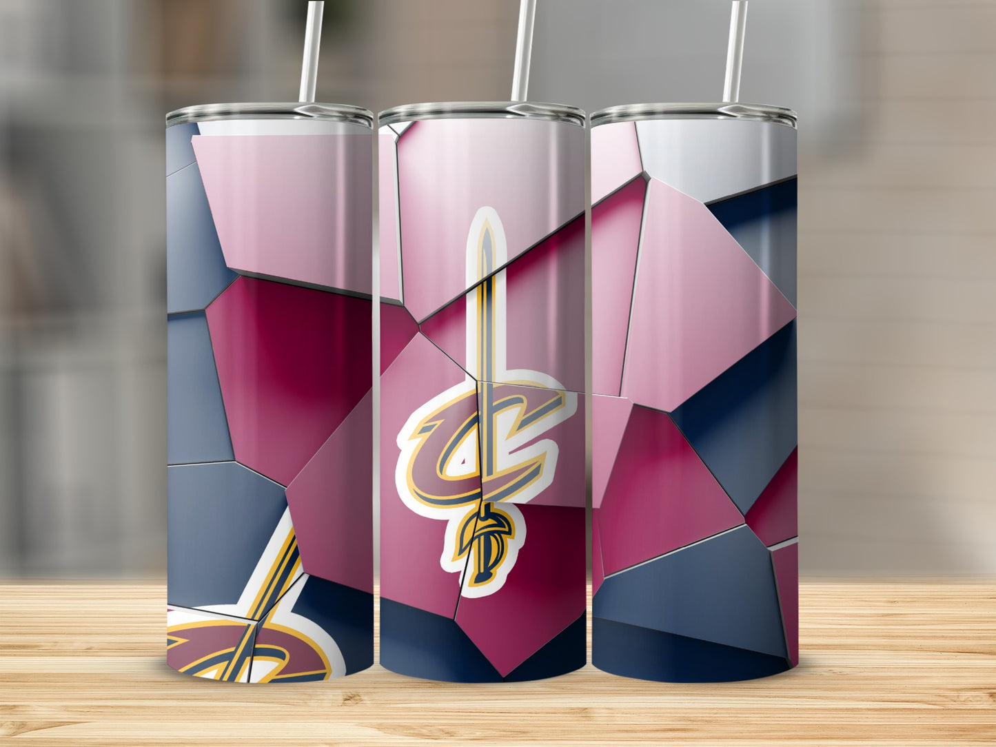 Cavs Logo Abstract Geometric Design Cleveland Tumblers