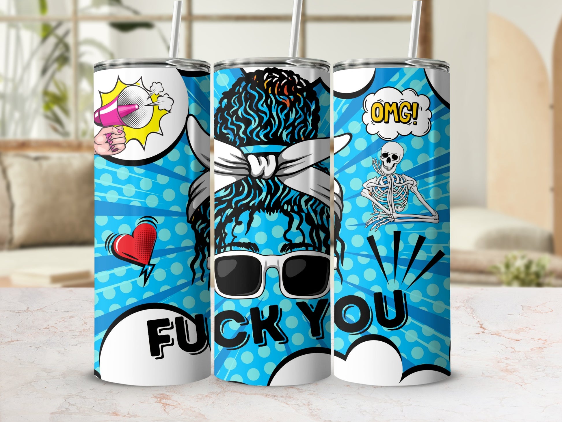 Vibrant Cartoon Design with Fun Characters Tumbler