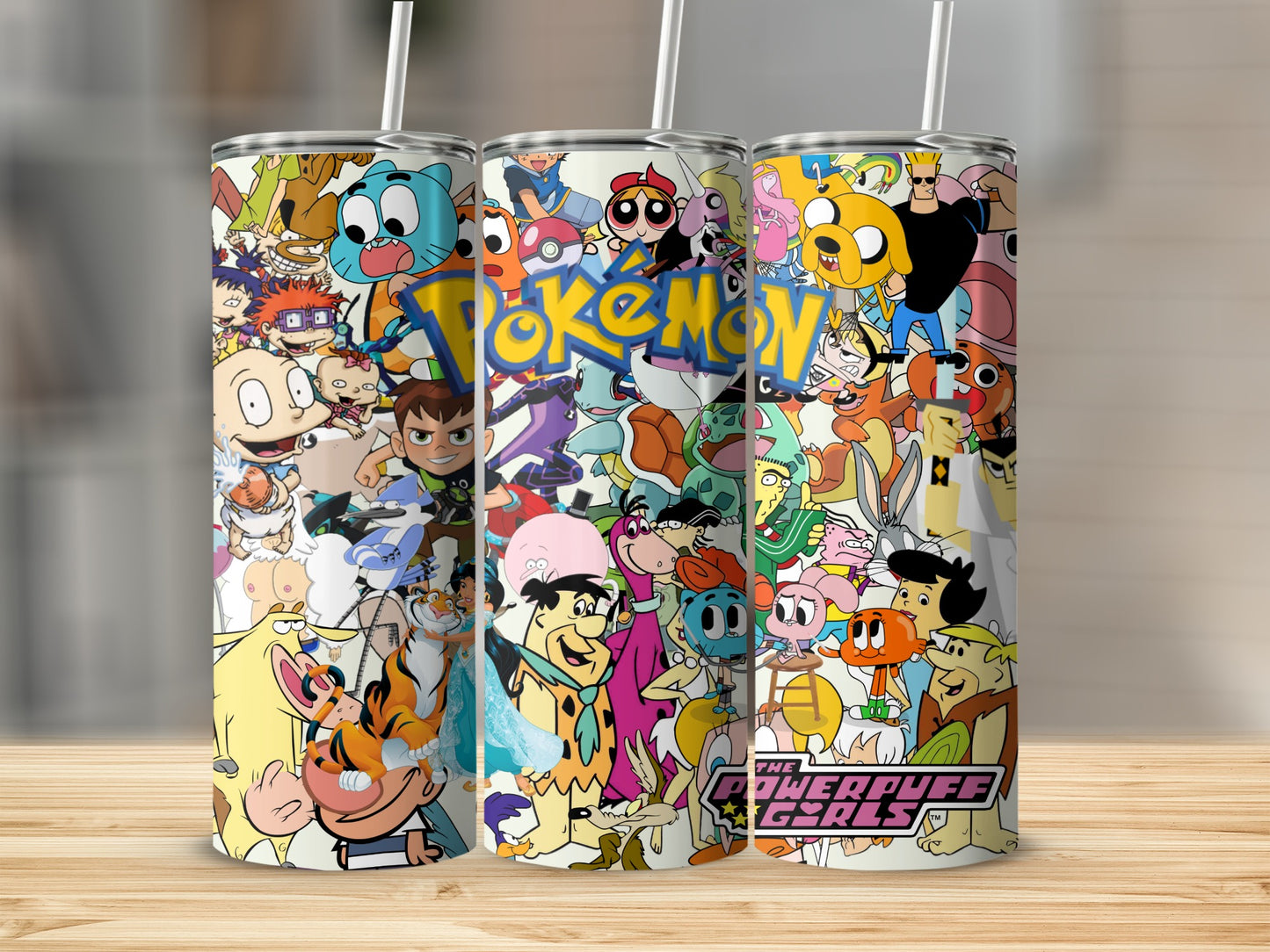 Cartoon Characters Collage Insulated Tumbler Cup