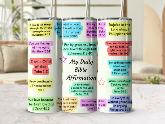 My Daily Bible Affirmation Insulated Tumbler with Straw