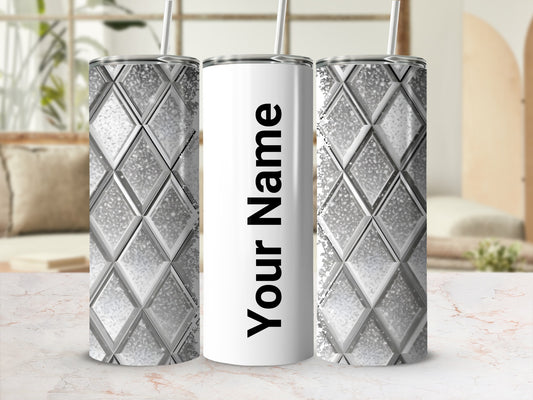 Custom Diamond Pattern Personalized Tumbler