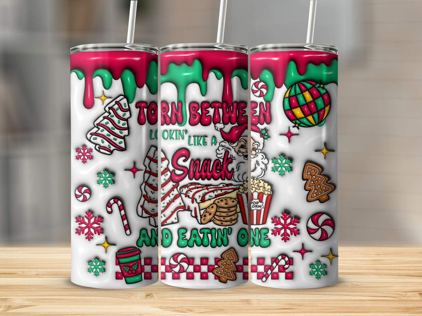 Torn Between Lookin' Like A Snack Funny Tumbler