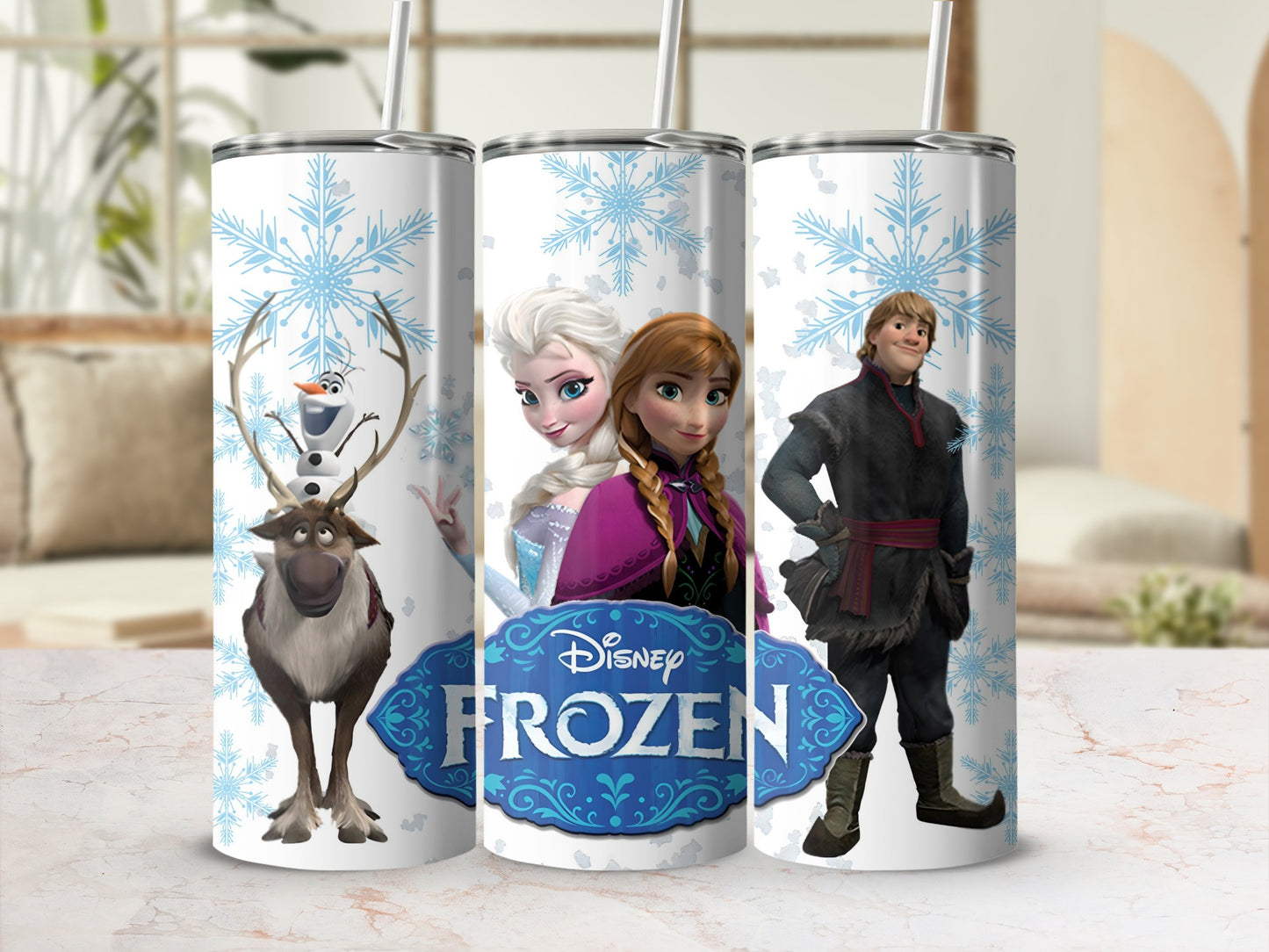 Disney Frozen Characters Tall Skinny Tumbler Cup