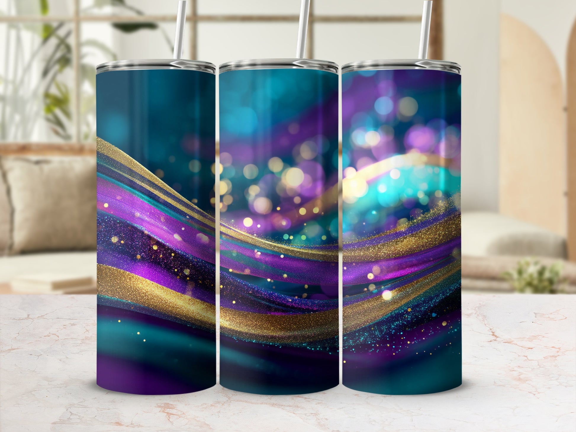 Vibrant Glitter Swirl Abstract Art Design product type