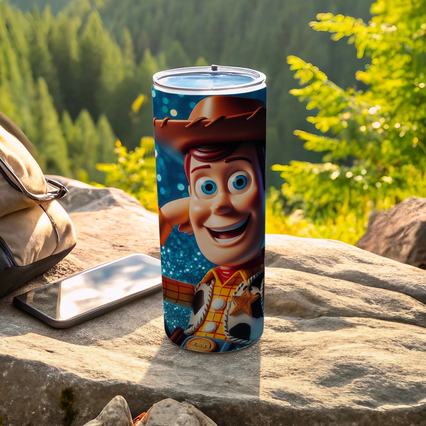 Colorful Cowboy Character Themed Tumbler for Outdoor Use