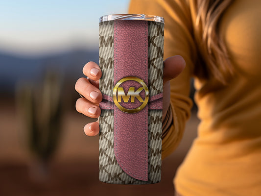 Stylish Insulated Tumbler with MK Design for On-the-Go Use