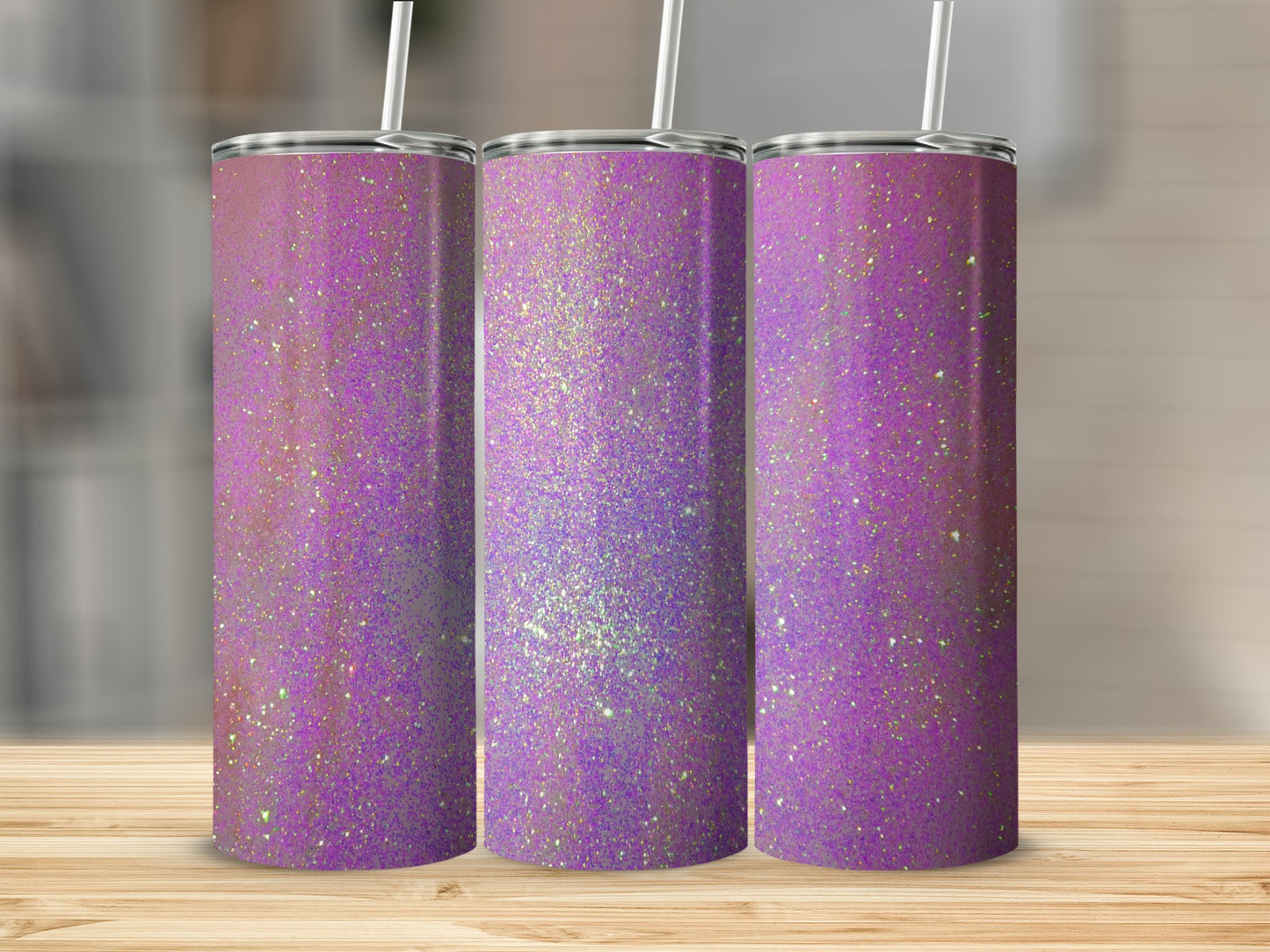Sparkly Purple Glitter Effect Tumbler Perfect for Drinks