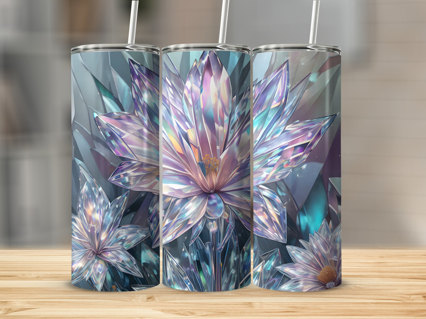 Crystal Lotus Flower Design Iridescent Tumbler product type