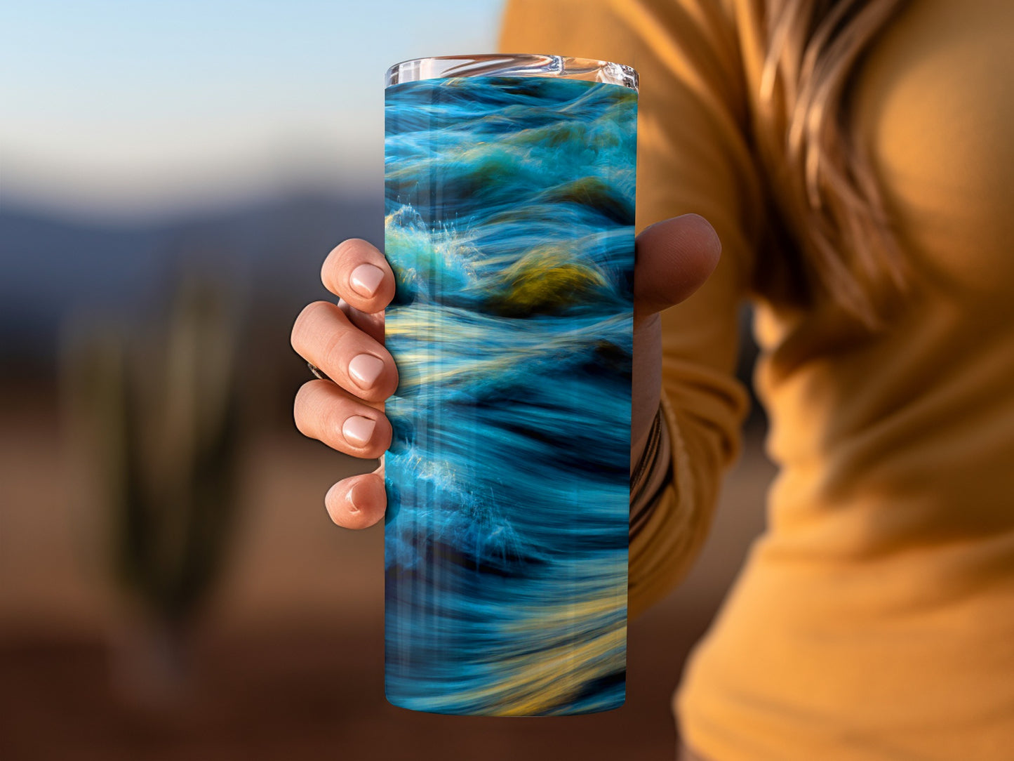 Blue River Fast Flowing Abstract Water River Tumblers