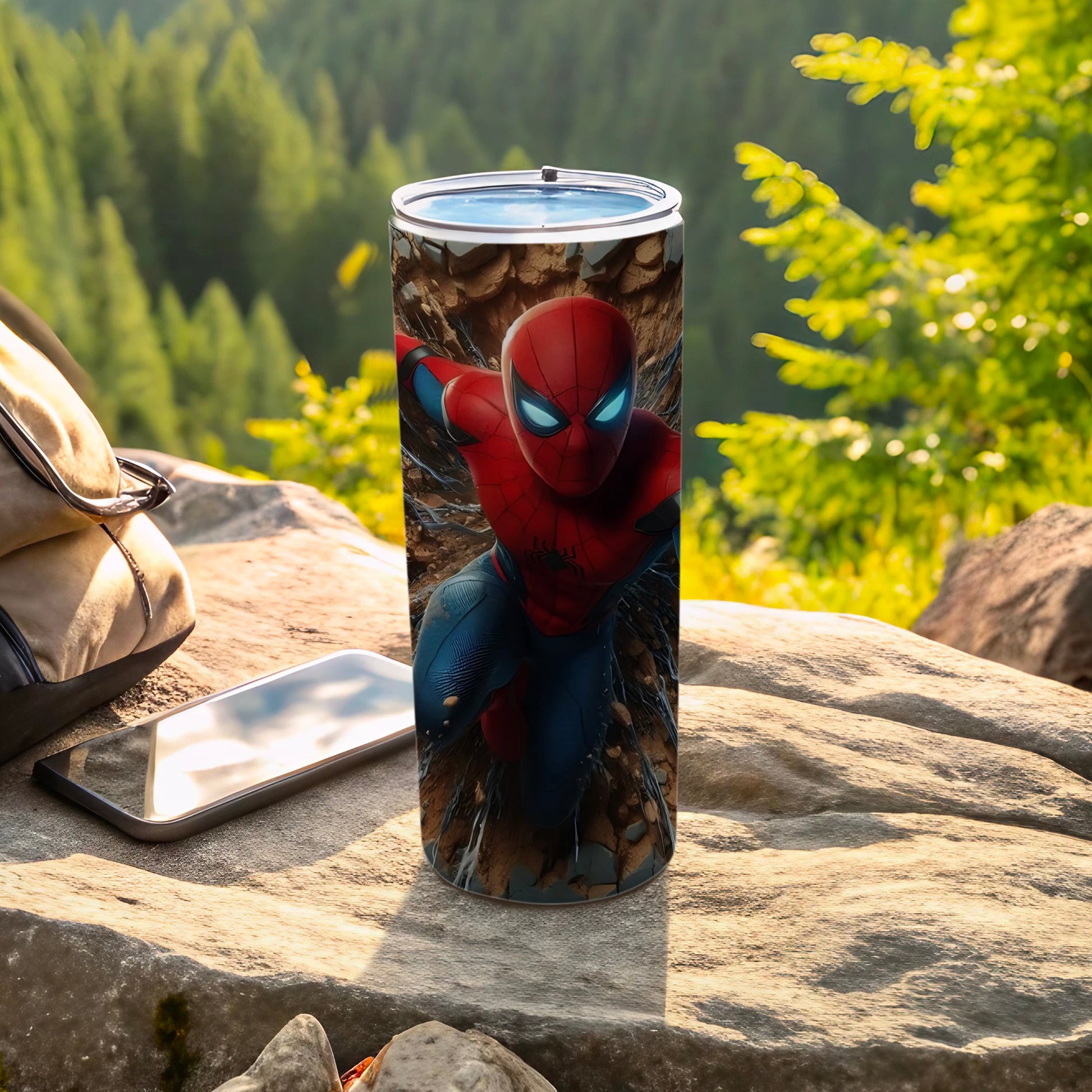 Vibrant Spider-Man Action Scene Tumbler Cup