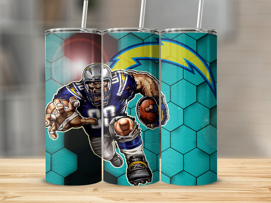 San Diego Charger Logo On Hexagon Background Tumblers