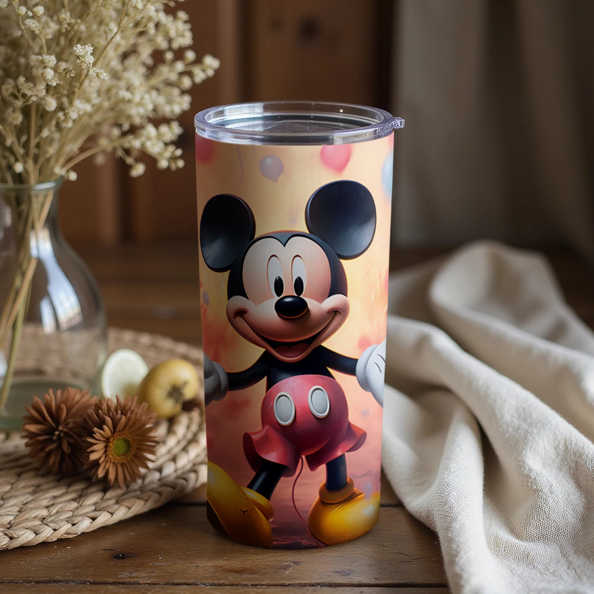 Cheerful Vintage Style Mouse Cartoon Design Tumbler