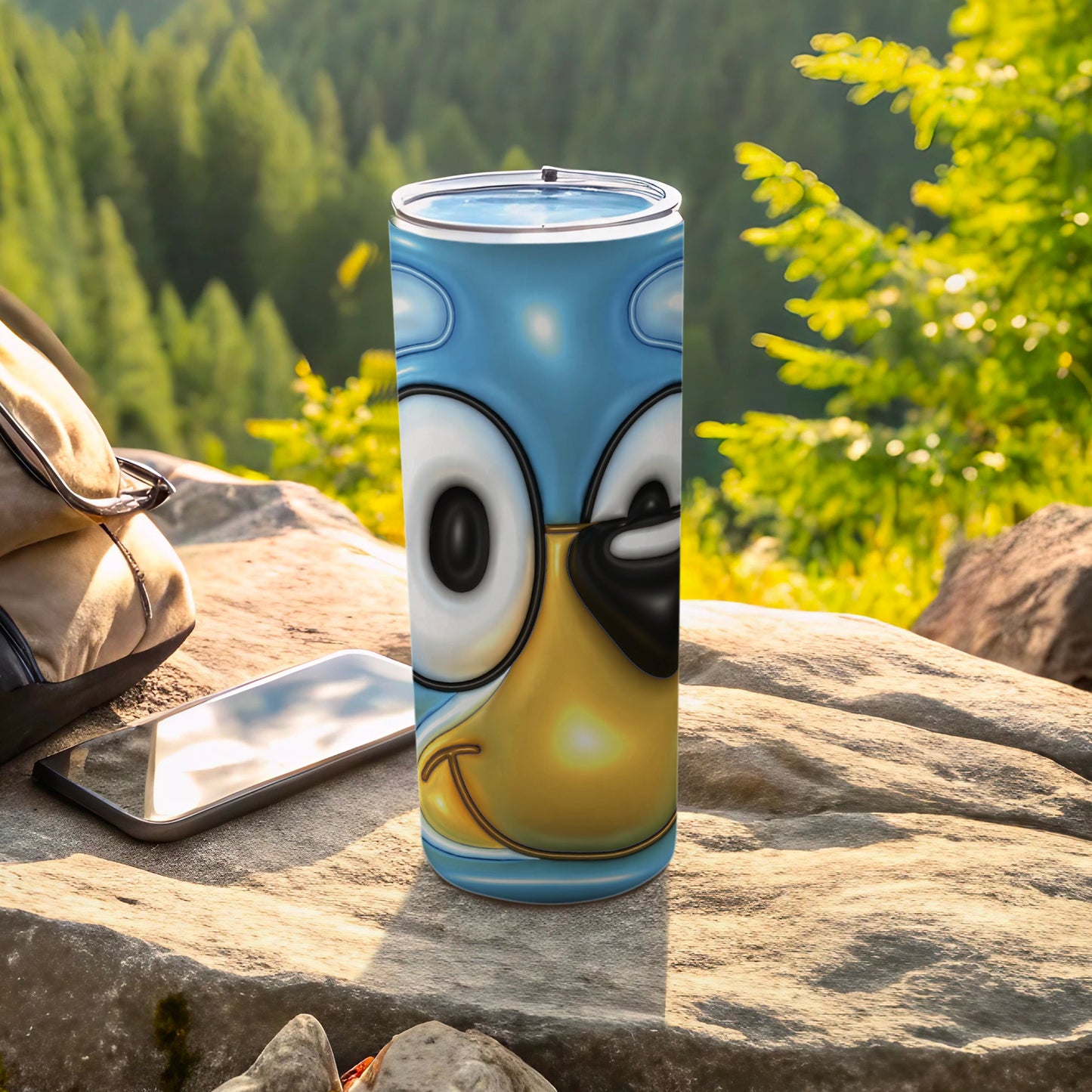 Blue Bird Cartoon Design 20oz Travel Tumbler