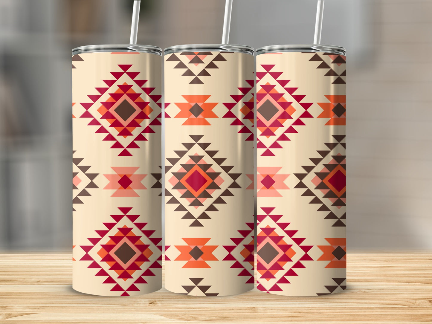 Colorful Geometric Pattern Reusable Tumbler Product