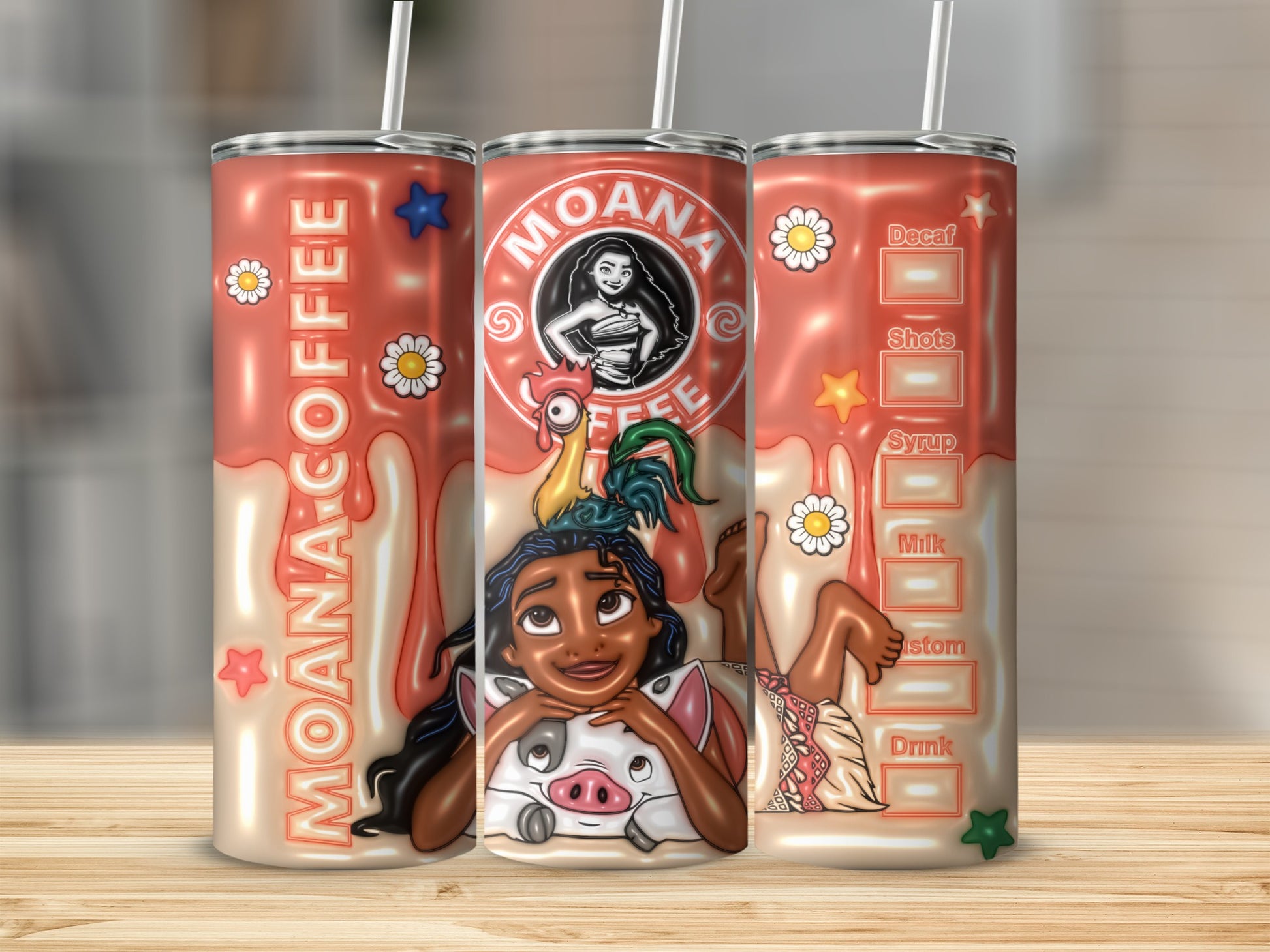 Moana Coffee Tumbler with Custom Drink Options