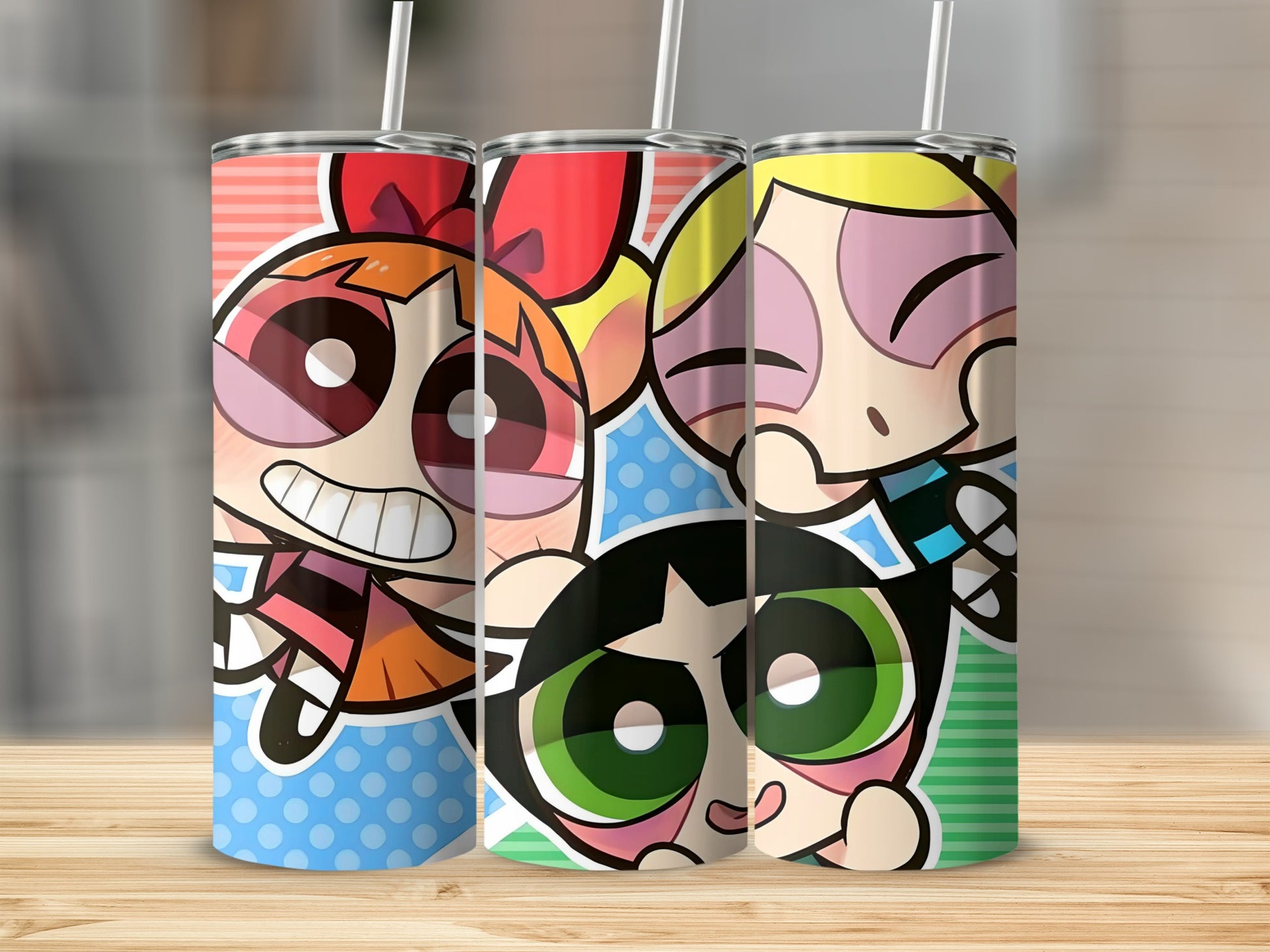 Cute Cartoon Characters on Colorful Background Tumbler
