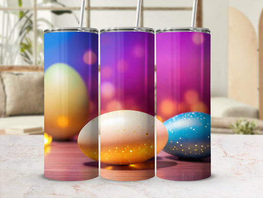 Colorful Speckled Easter Eggs Bokeh Scene product type