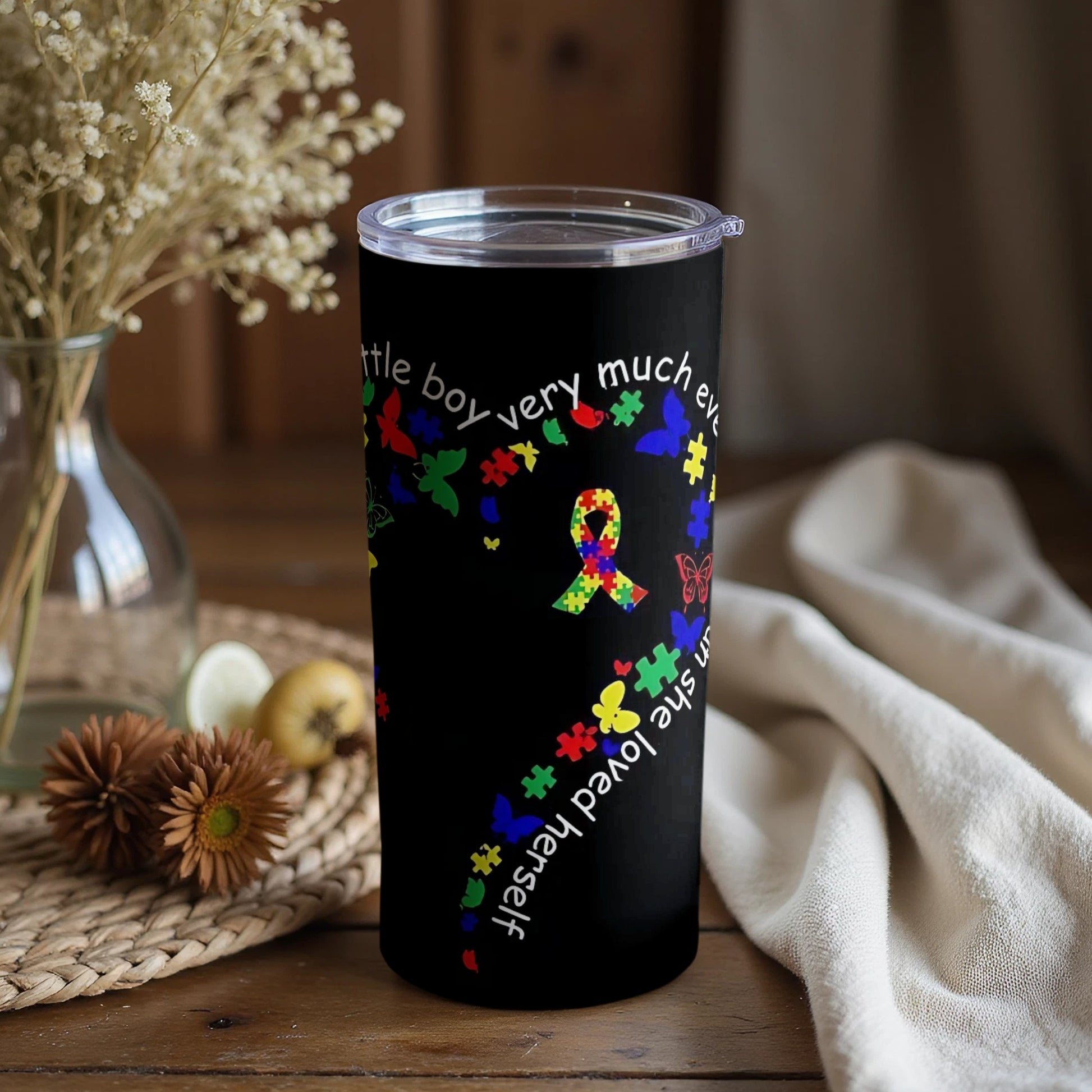Puzzle Pieces Heart with Love for Little Boy Tumbler