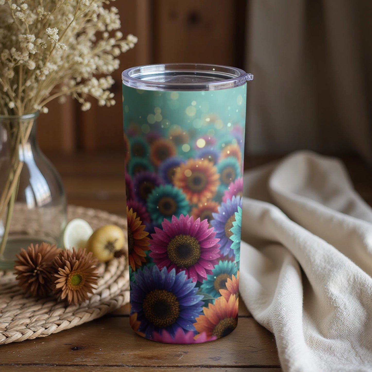 Vibrant Floral Tumbler for Colorful Drink Enjoyment
