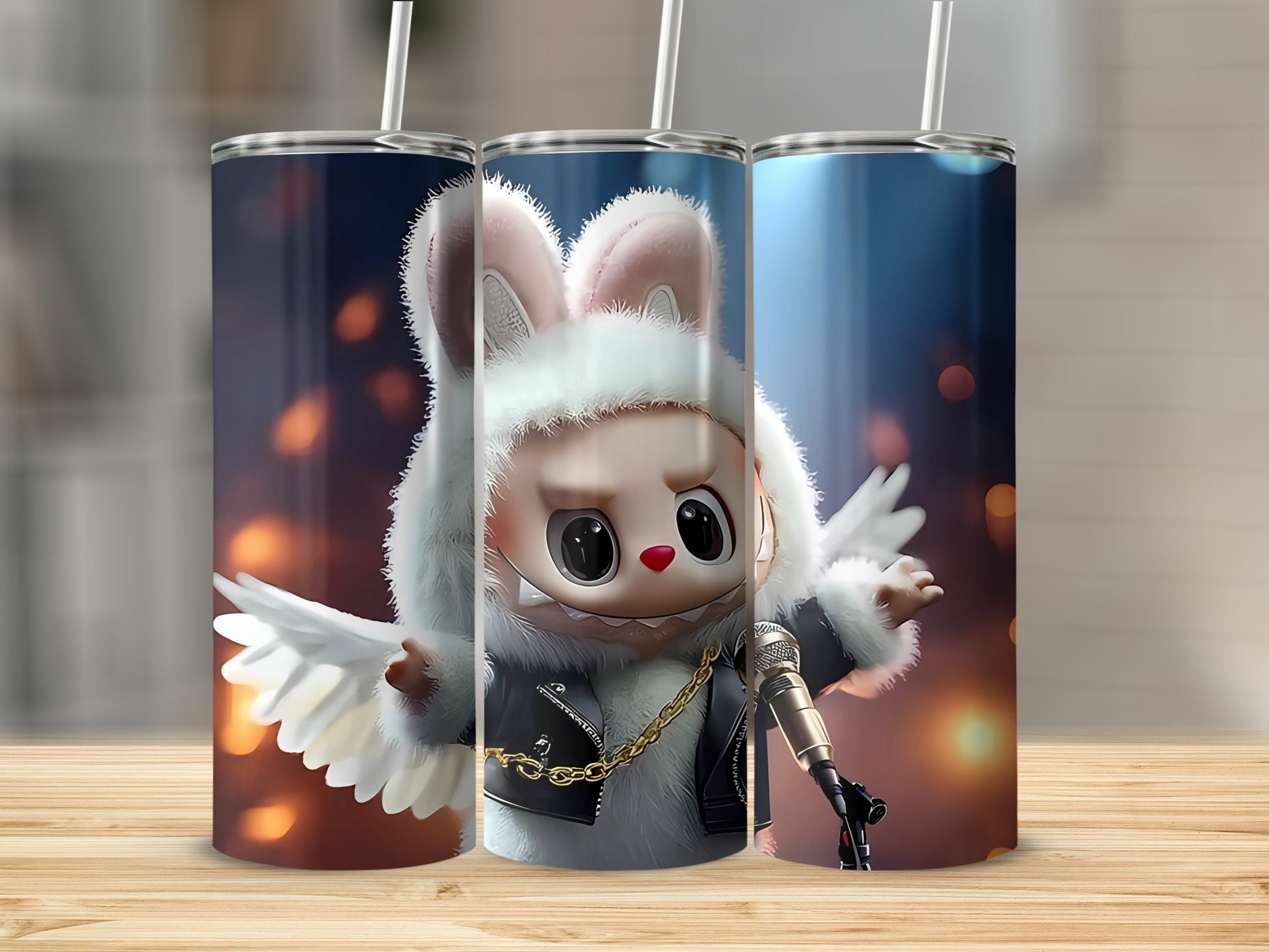 Adorable Cartoon Animal with Microphone tumbler