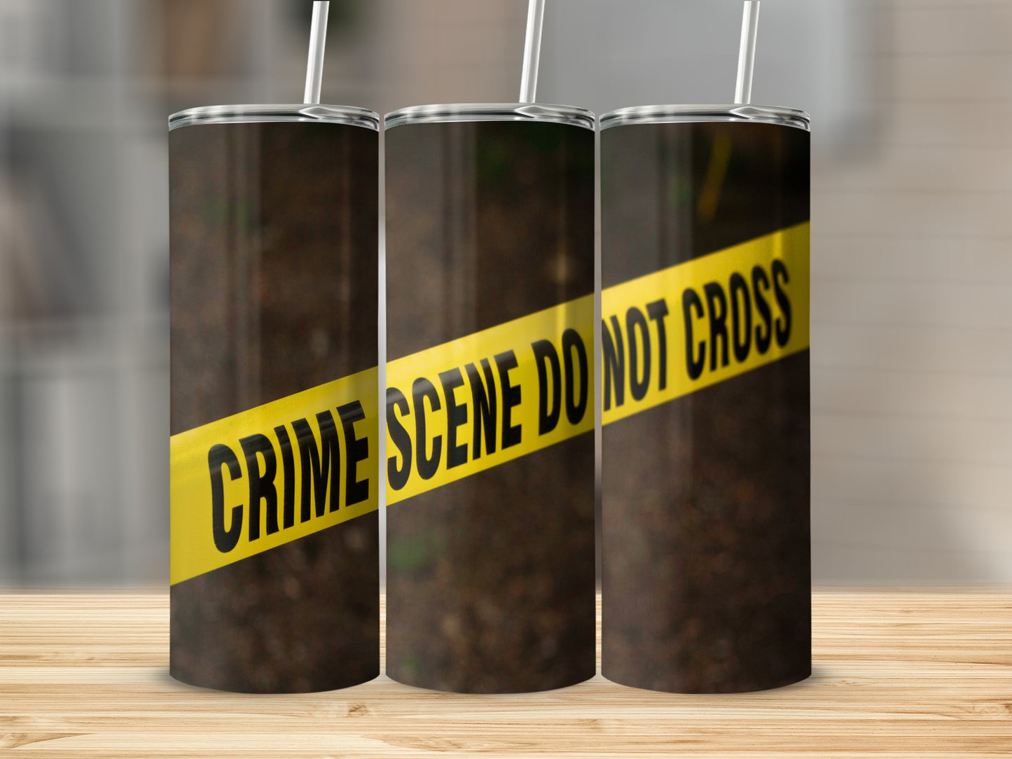 Crime Scene DO NOT CROSS Yellow Warning Tape Tumblers