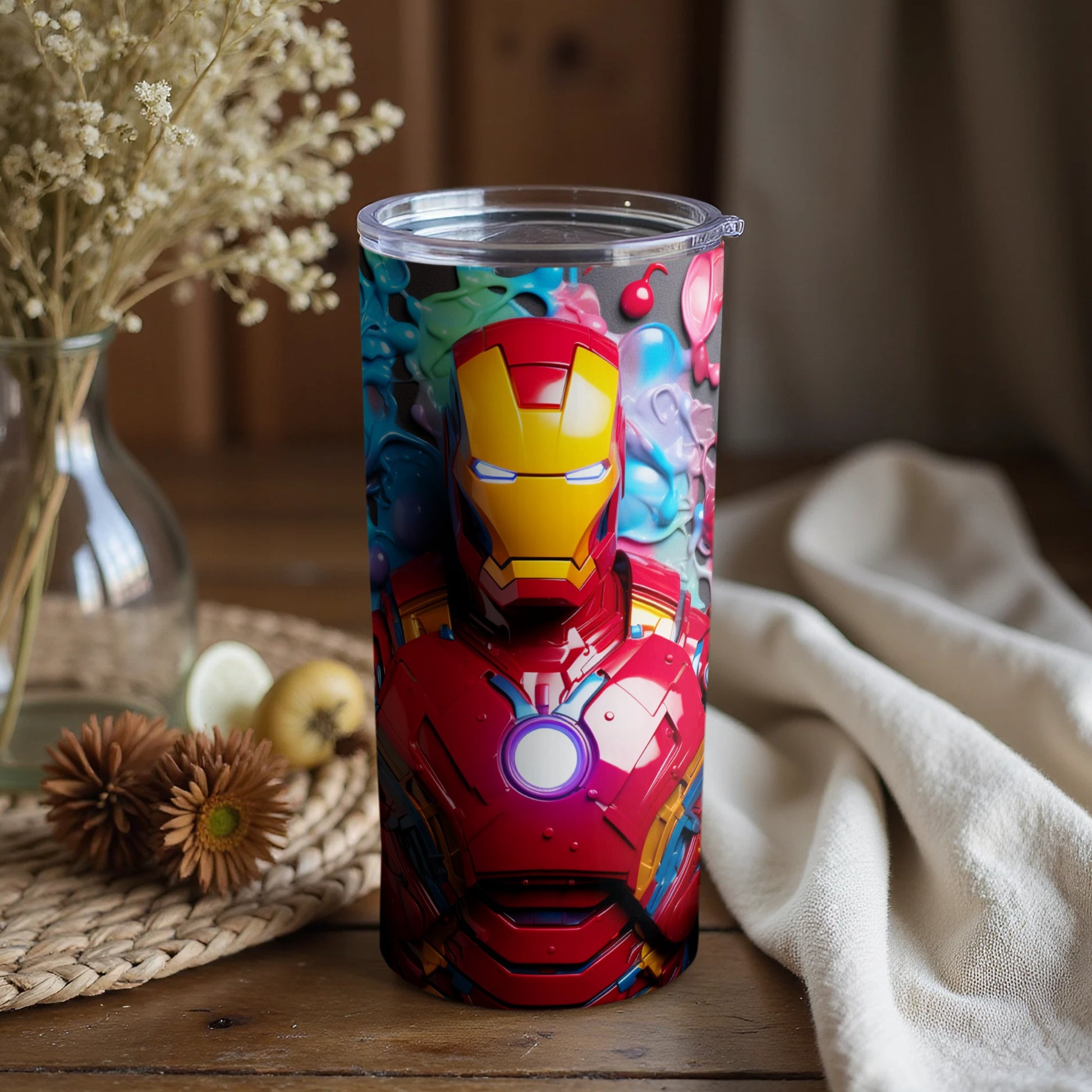 Colorful Superhero-Inspired Drink Tumblers for Kids