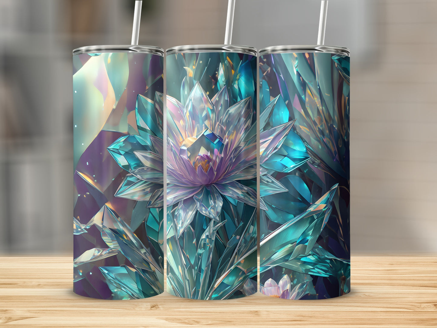 Shimmering Iridescent Crystal Lotus Bloom Artistic product type