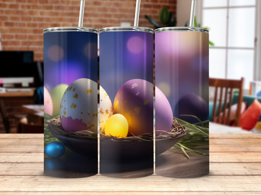 Vibrant Easter Eggs Nest Bokeh Lights Drink Tumbler product type