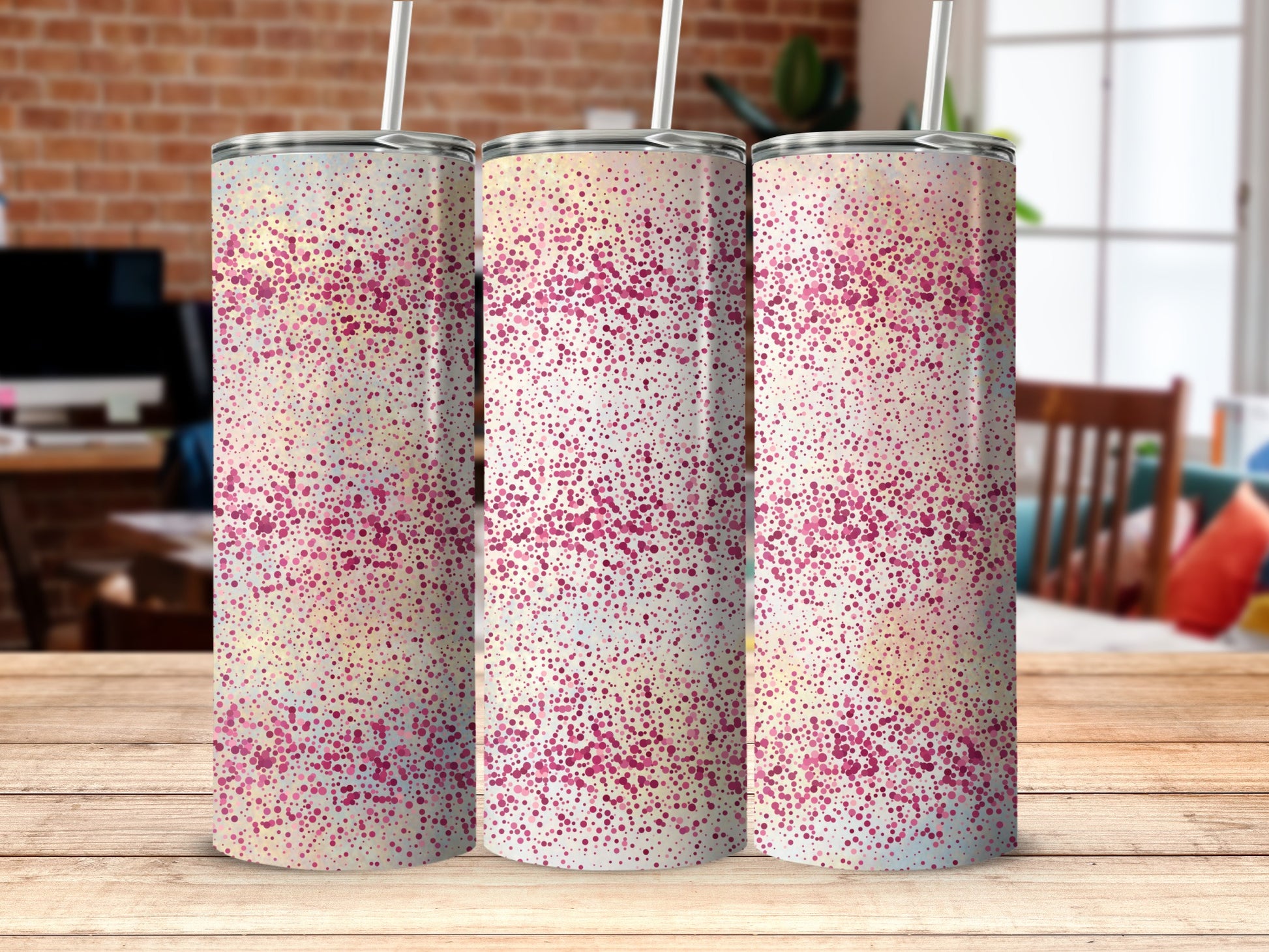 Colorful Abstract Patterned Tumblers Set for Any Occasion