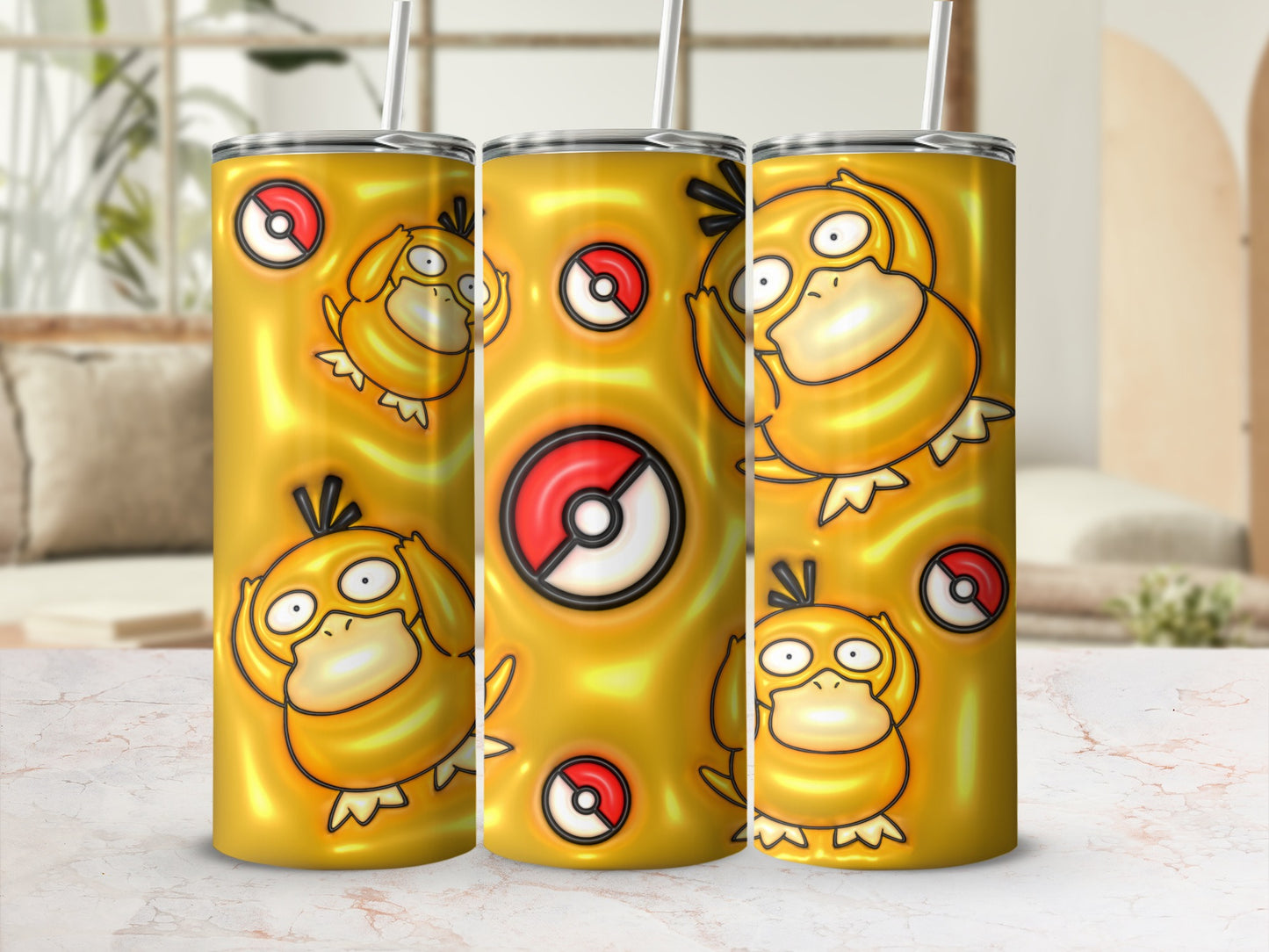 Psyduck Poké Ball Design Tumbler Perfect Gift Idea
