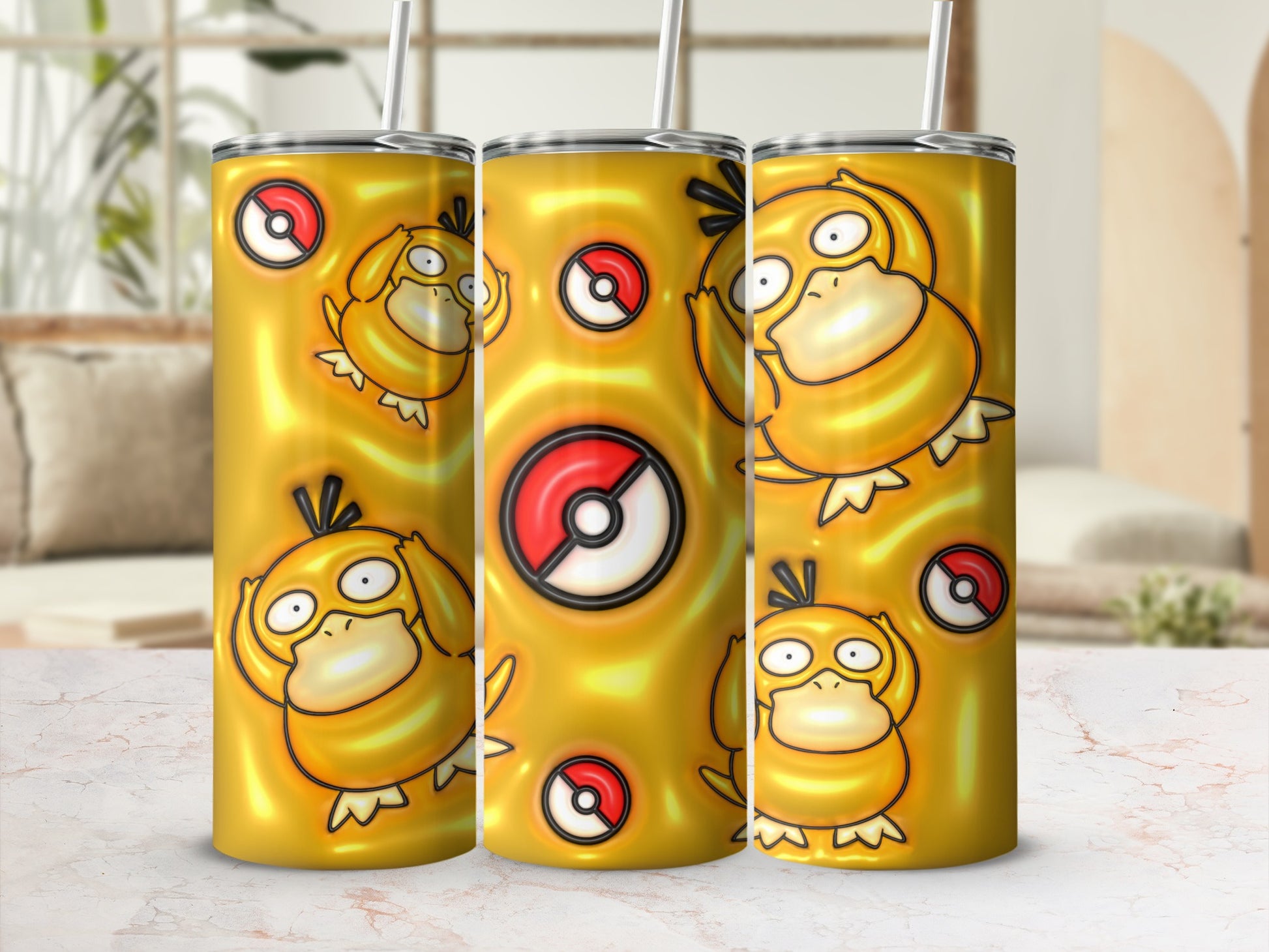 Psyduck Poké Ball Design Tumbler Perfect Gift Idea