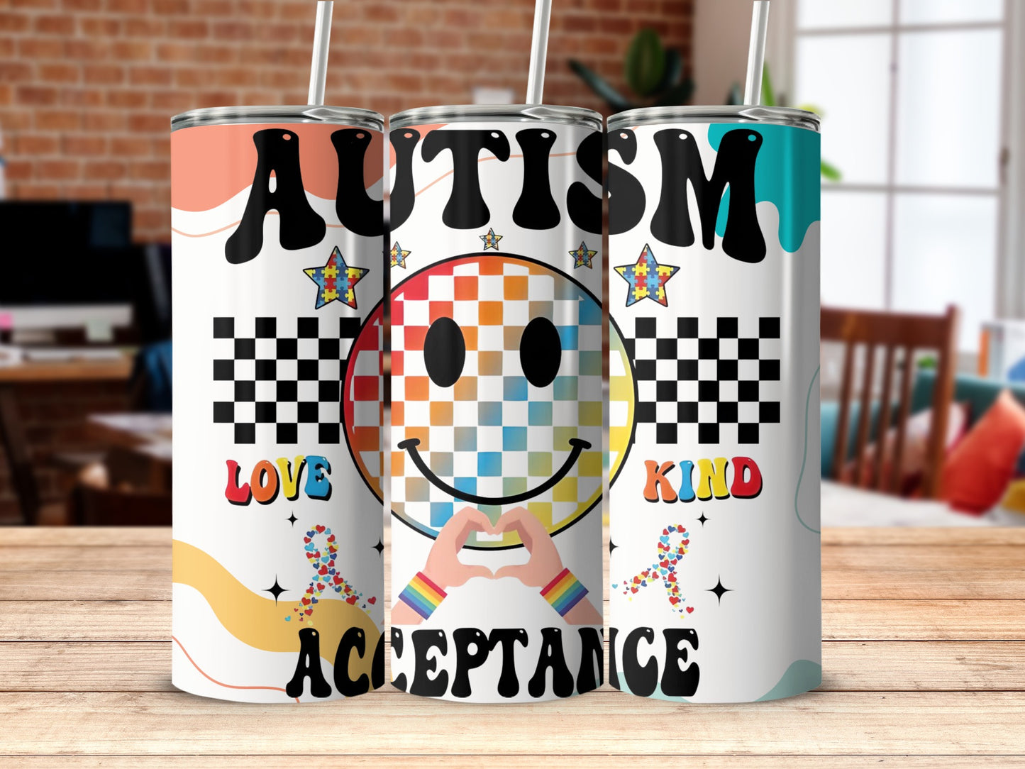 Autism Awareness Smiley Face Love Kind Acceptance