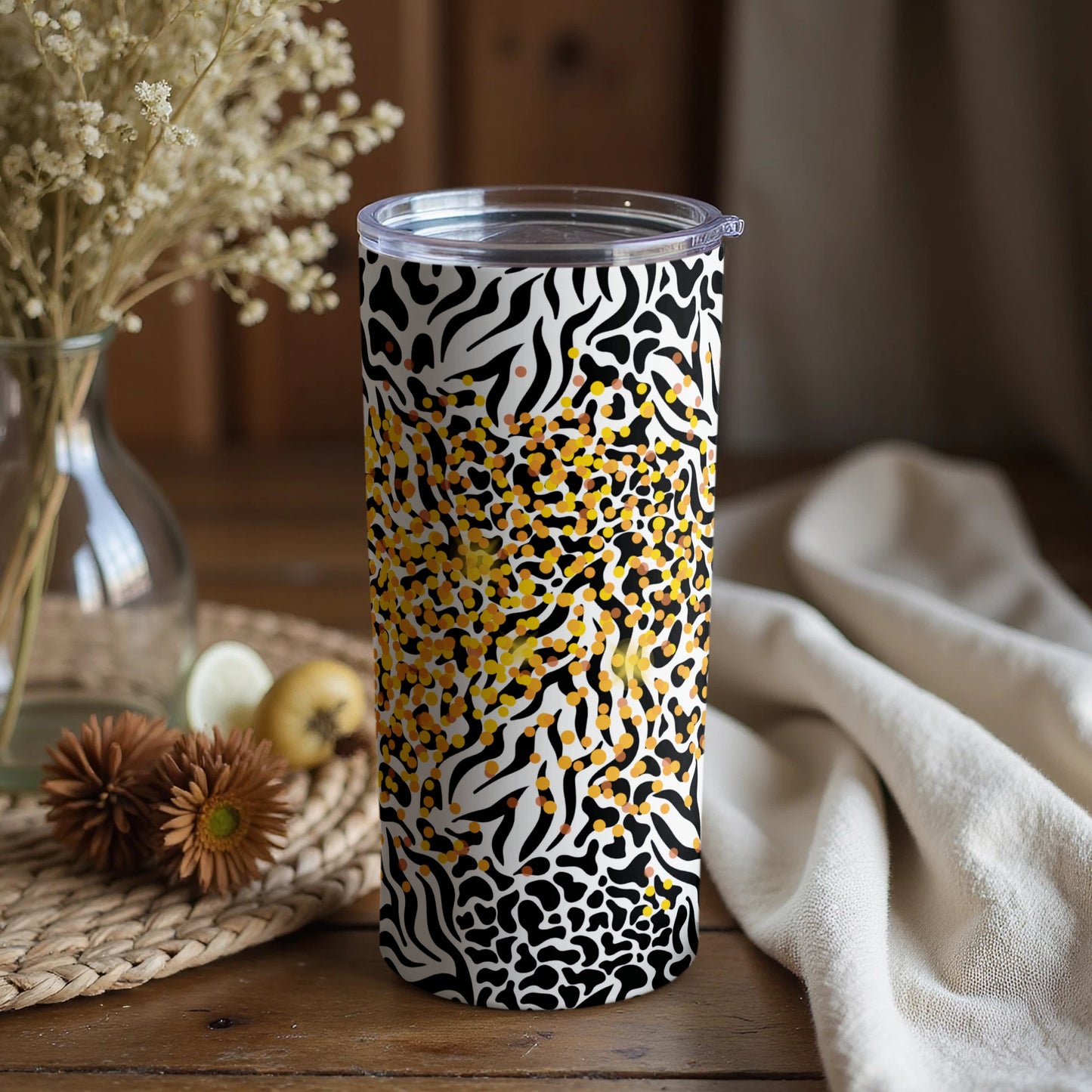Vibrant Abstract Animal Print Design Tumbler