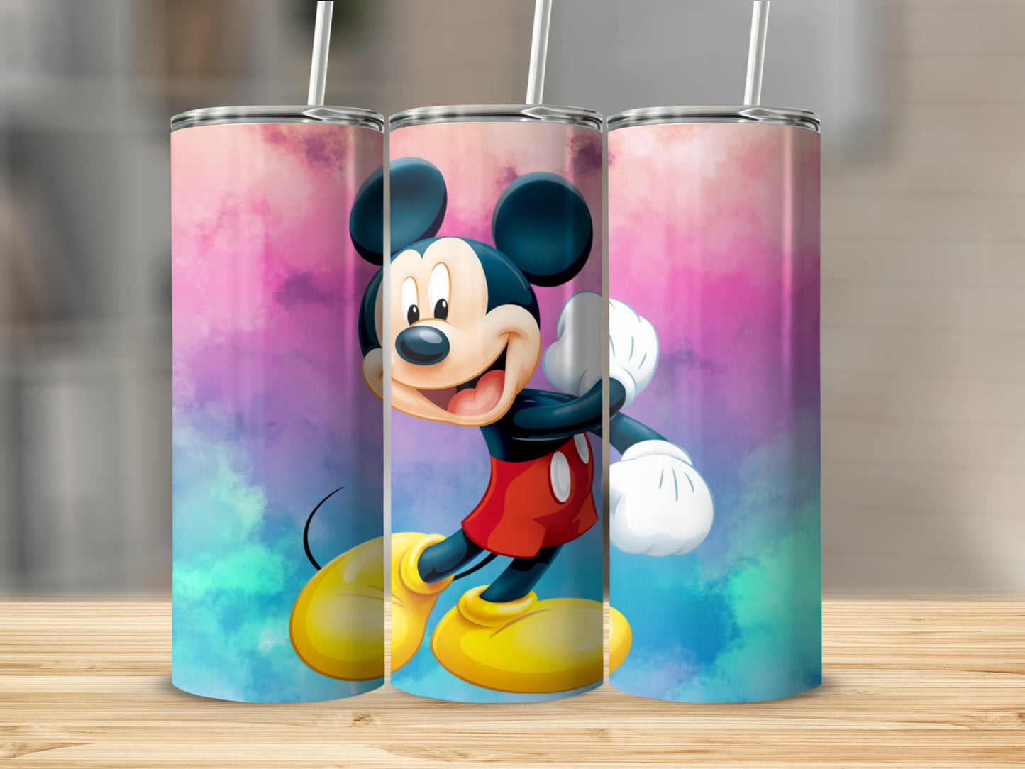 Colorful Mickey Mouse Illustration Tumbler Cup