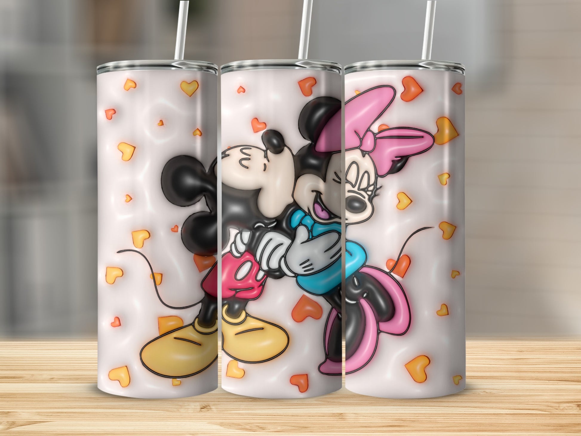Mickey and Minnie Mouse Hugging Graphics Tumbler