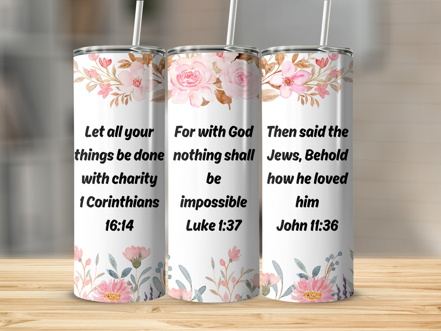 Inspirational Floral Design Motivational Quotes Tumbler