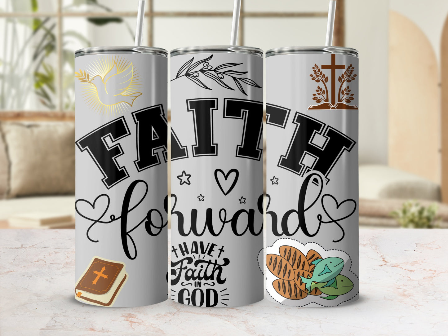 Inspirational Faith Forward Design Tumbler for Everyday Use
