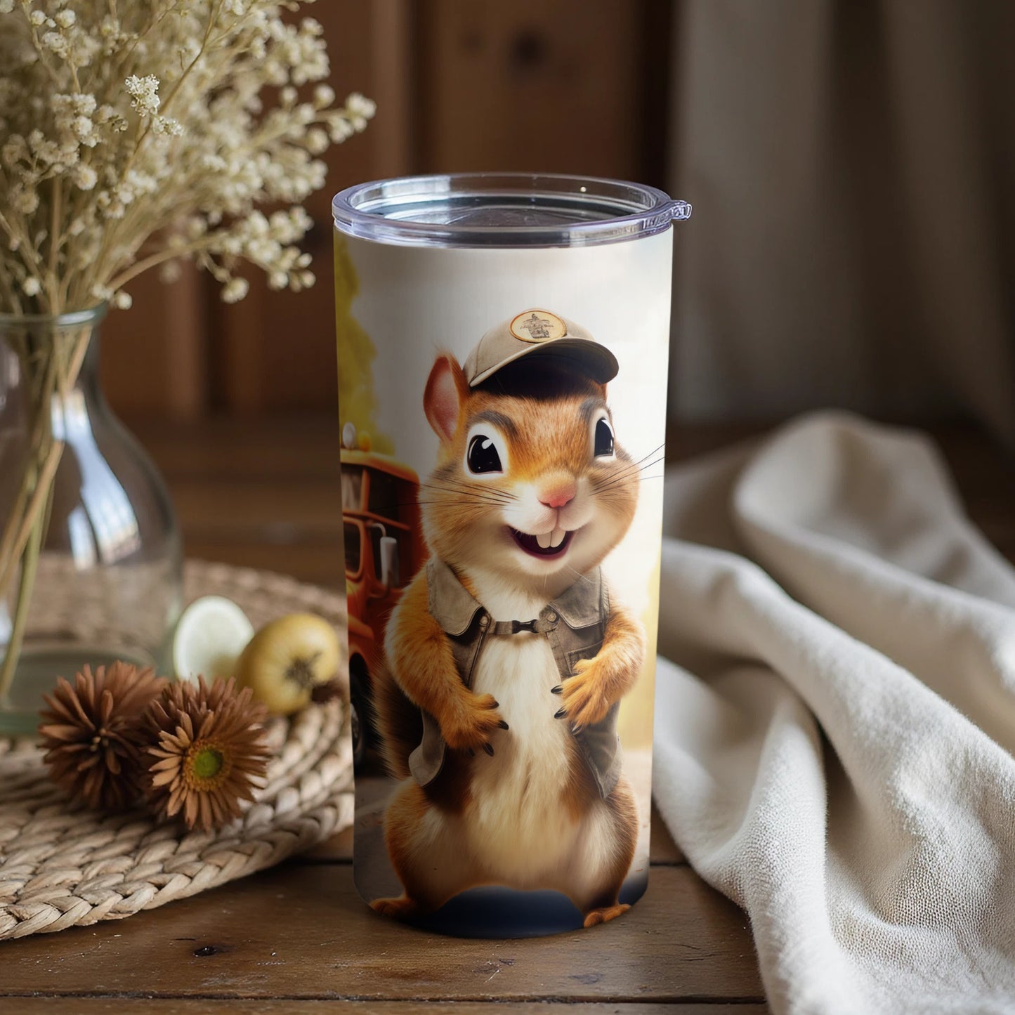 Happy Squirrel Cartoon Character Hat Vest Tumbler product type
