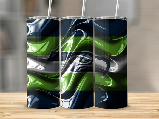 Seattle Seahawks Fluid Art Design Perfect for Fans Tumblers