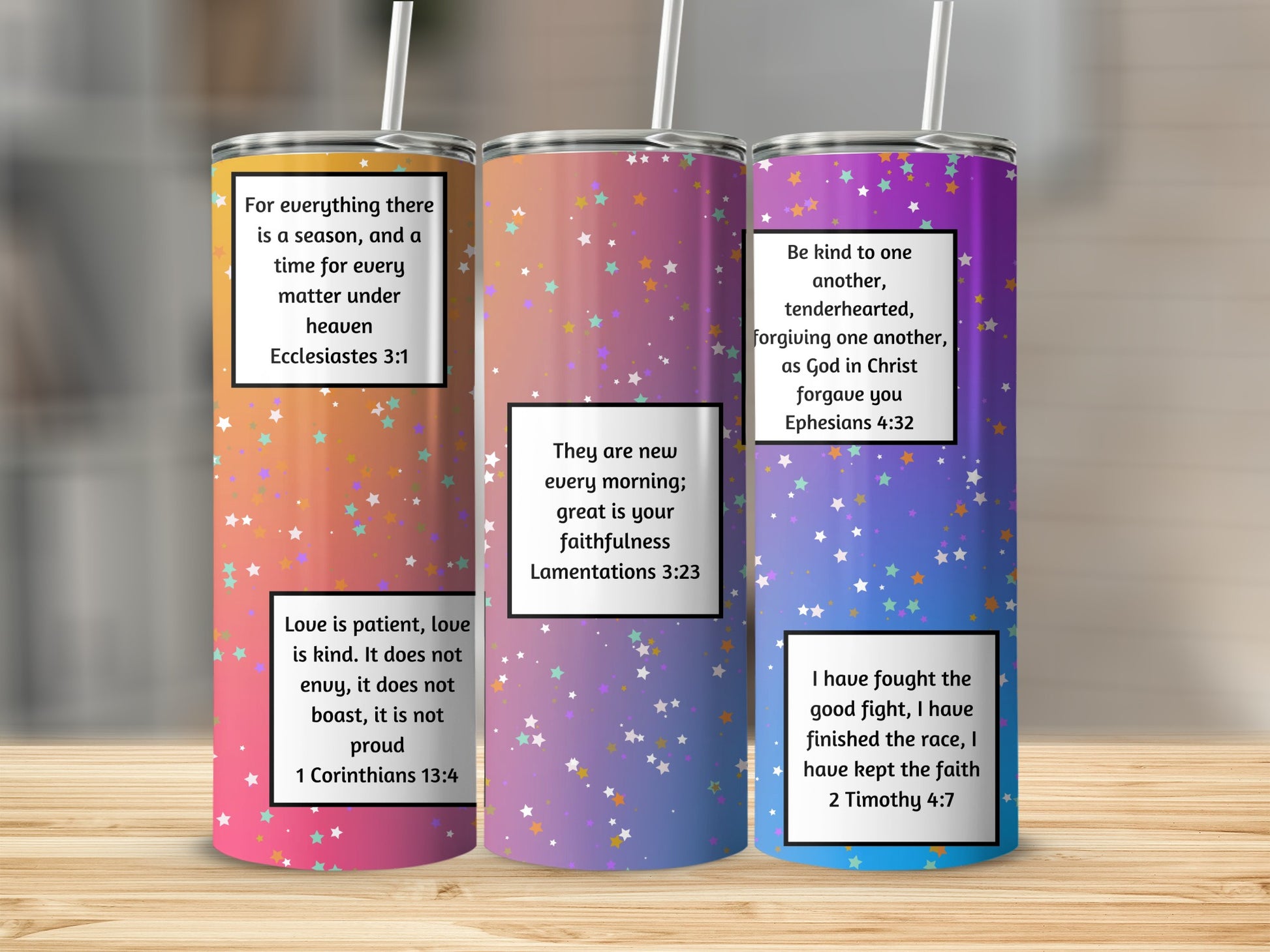 Inspirational Scripture Quotes Starry Tumbler