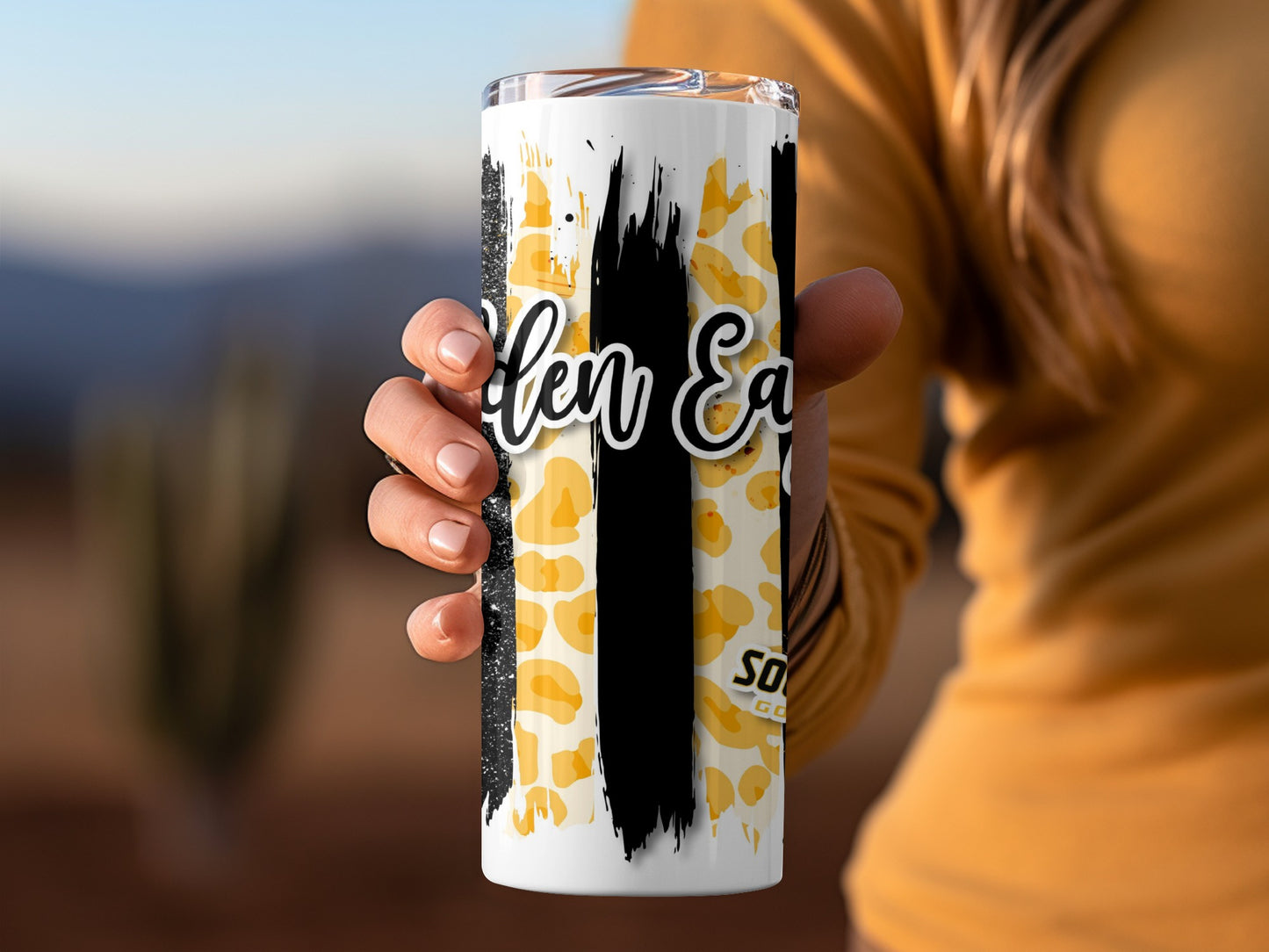 Golden Eagles Southern Miss Team Colors Brush Strokes Tumblers