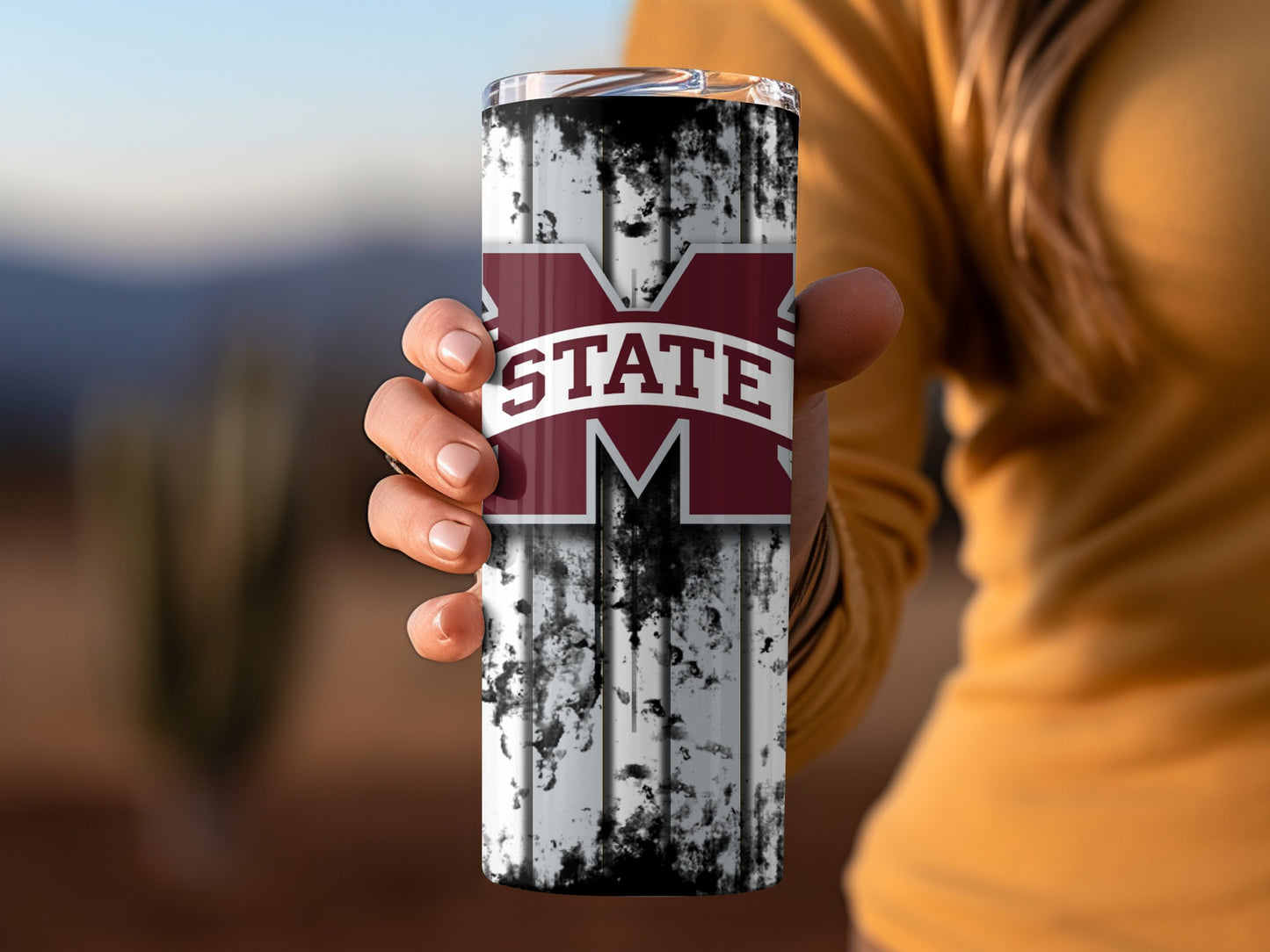 Mississippi State University M Logo Black and White Tumbler