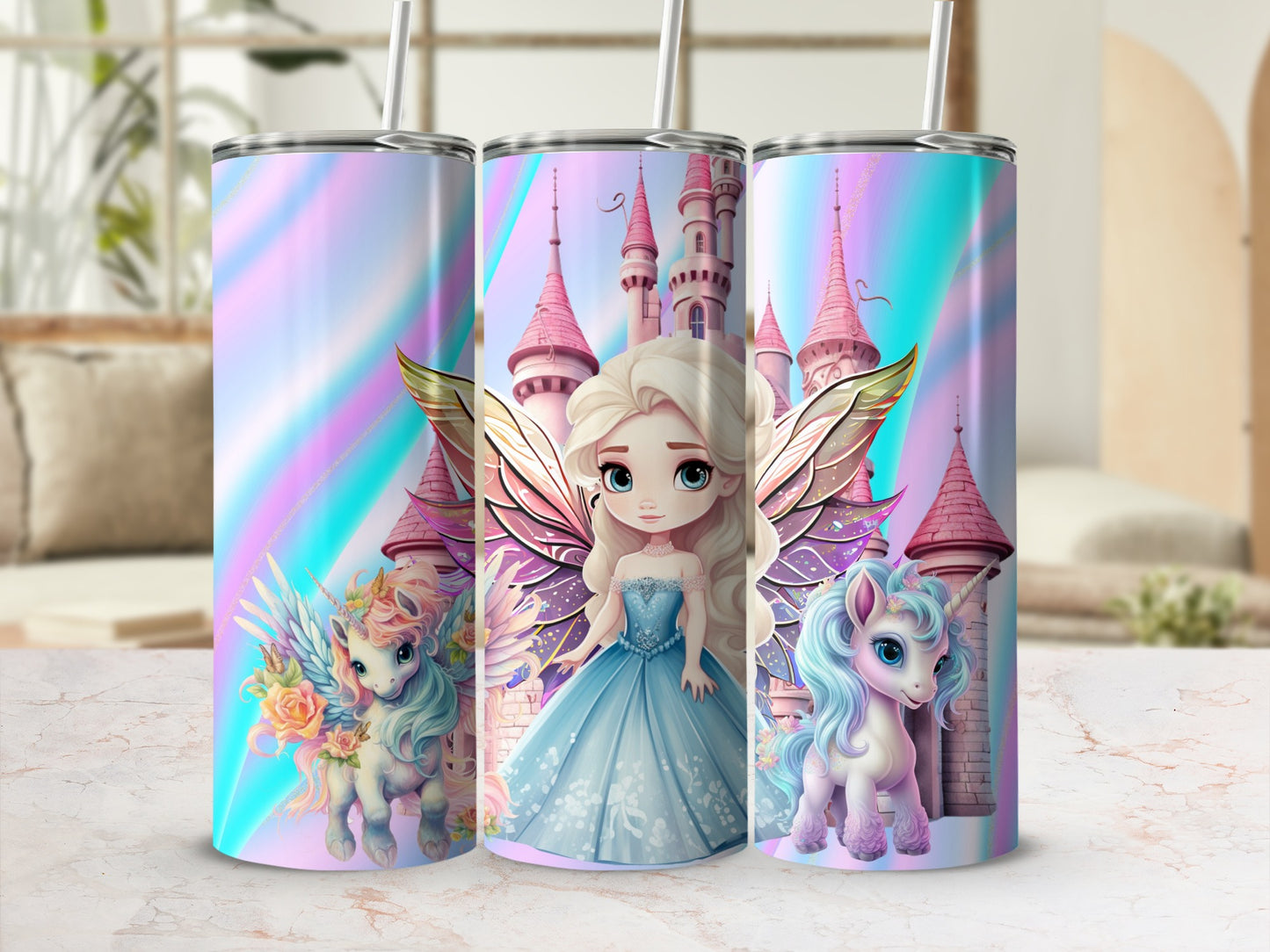 Fairy Tale Princess and Unicorn Fantasy Tumbler Product