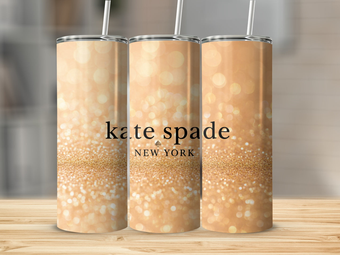 Inspired By Fabulous Kate Spade New York Gold Sparkle Design Tumblers