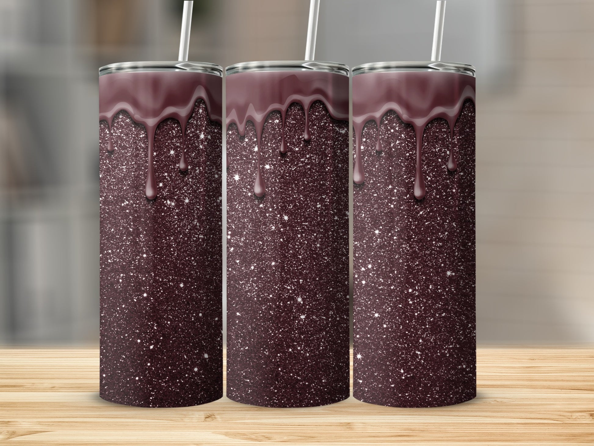 Sparkling Drip Design Tumblers for Stylish Beverage