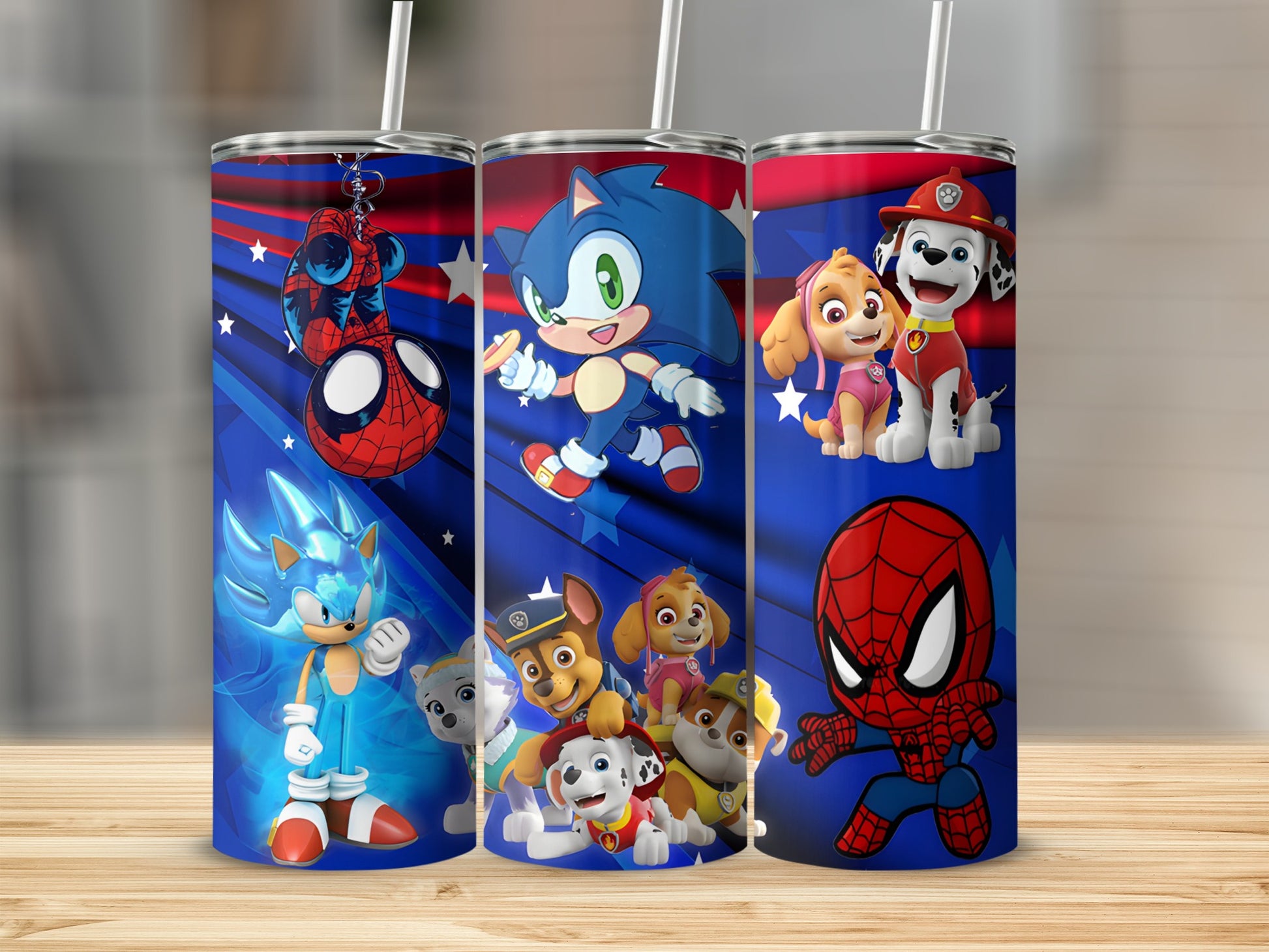 Colorful Cartoon Hero Characters Design Tumbler Collection