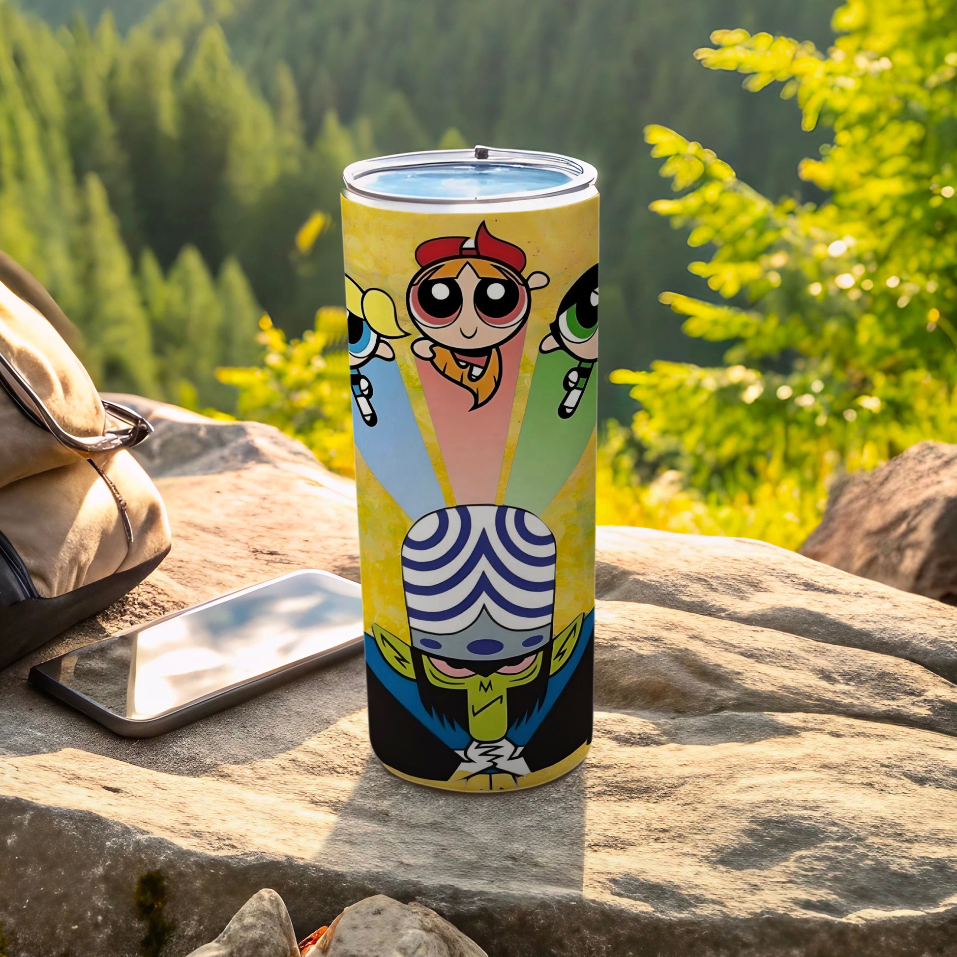 Vibrant Cartoon Heroes Insulated Tumbler for Any Drink